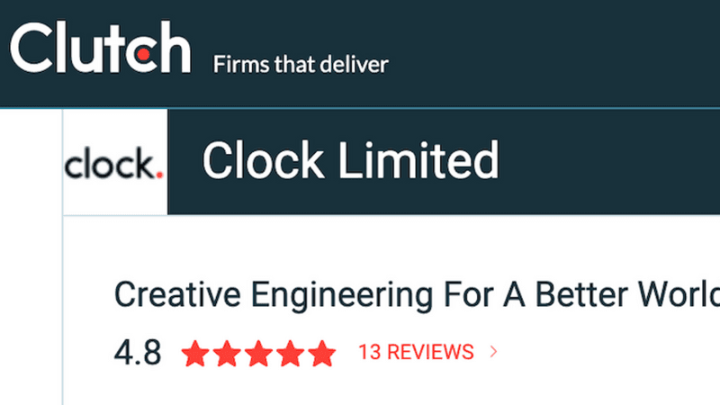 Clock honoured in Clutch's Top 1%